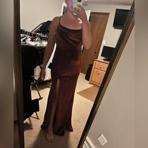 Size large velvet burnt orange dress